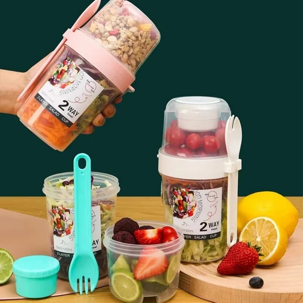 Meal Prep Jar - Portable Salad Cup Breakfast Cup Food