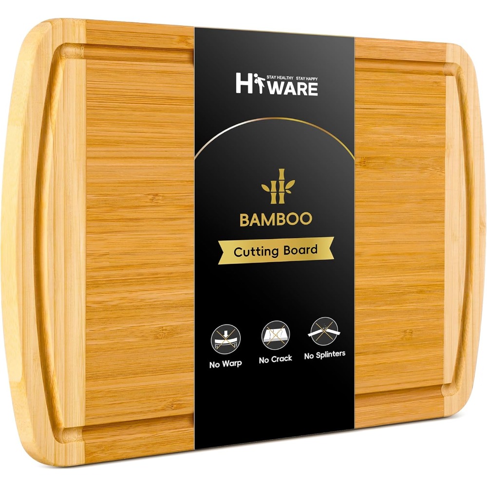 Meal Prep Juice - Large Wooden Cutting Board for Kitchen