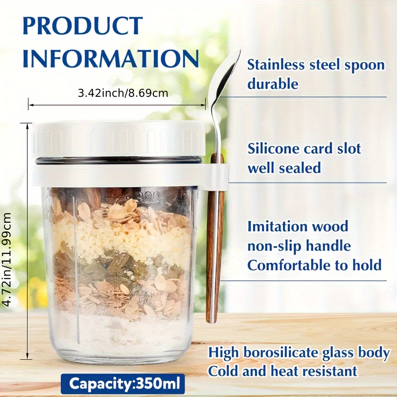 1pc/2pcs Glass Oatmeal Cup, Ov – Meal Prep Jar recenzja i cena