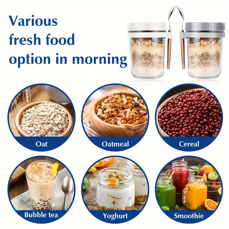 1pc/2pcs Glass Oatmeal Cup, Ov – Meal Prep Jar recenzja i cena
