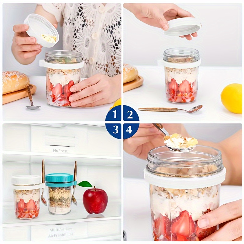 1pc/2pcs Glass Oatmeal Cup, Ov – Meal Prep Jar recenzja i cena