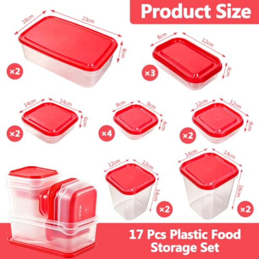 17Pcs Plastic Food Storage Set – Meal Prep Kit recenzja i cena