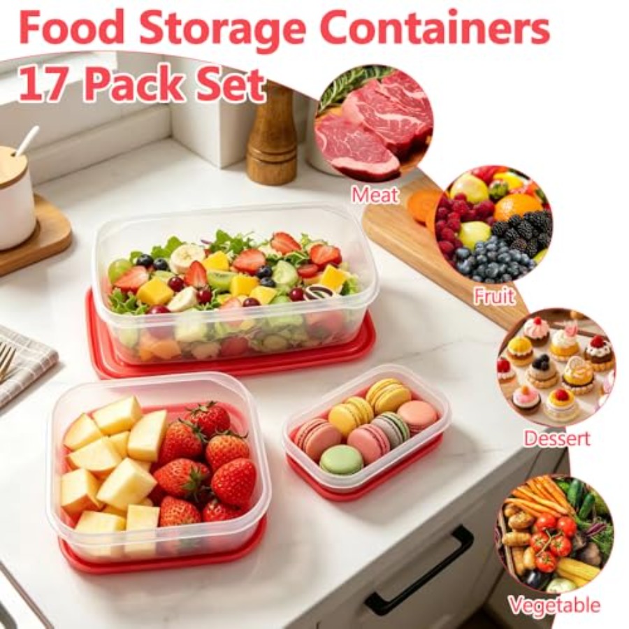 17Pcs Plastic Food Storage Set – Meal Prep Kit recenzja i cena