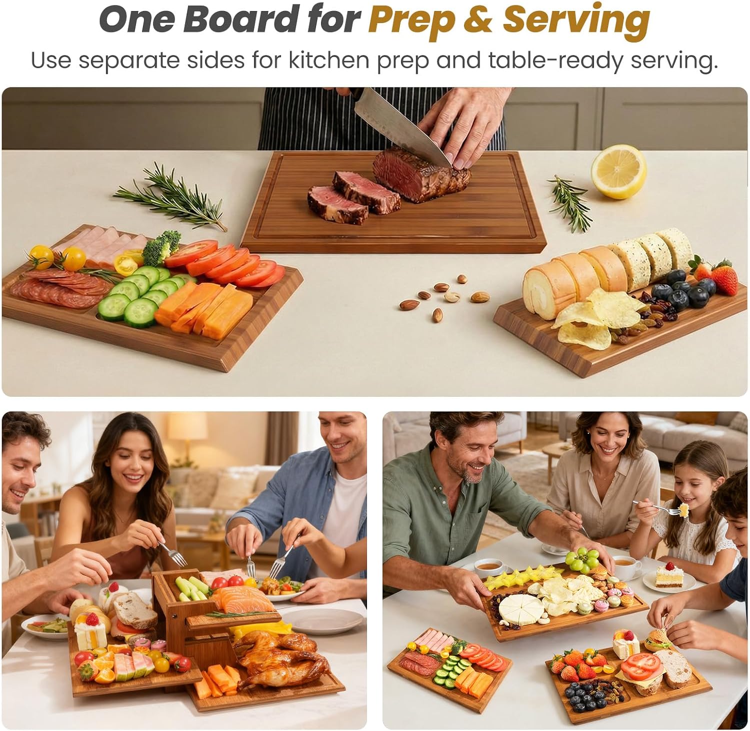 Bamboo Cutting Board Set With  – Meal Prep Juice recenzja i cena