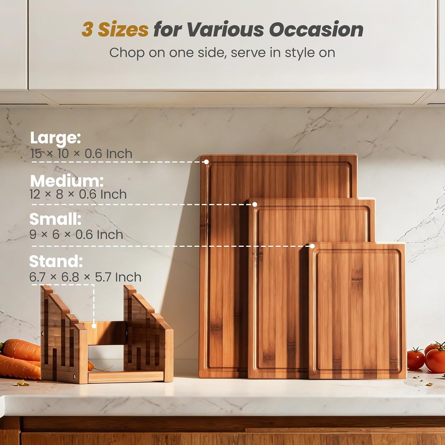 Bamboo Cutting Board Set With  – Meal Prep Juice recenzja i cena