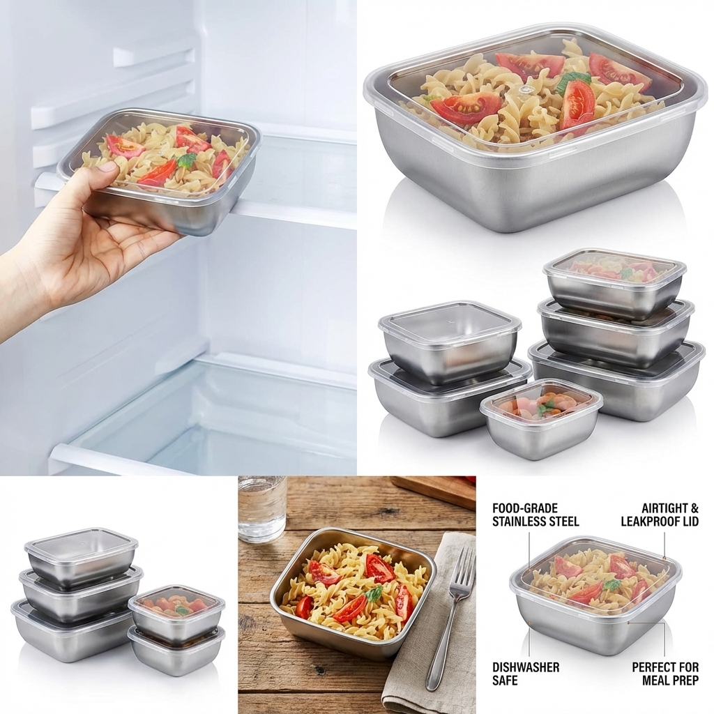 5PCS Stainless Steel Food Stor – Meal Prep Kit recenzja i cena