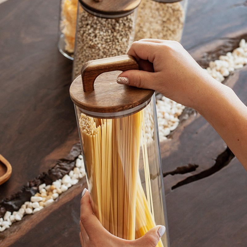 Clear Glass Jar with Bamboo Li – Meal Prep Jar recenzja i cena