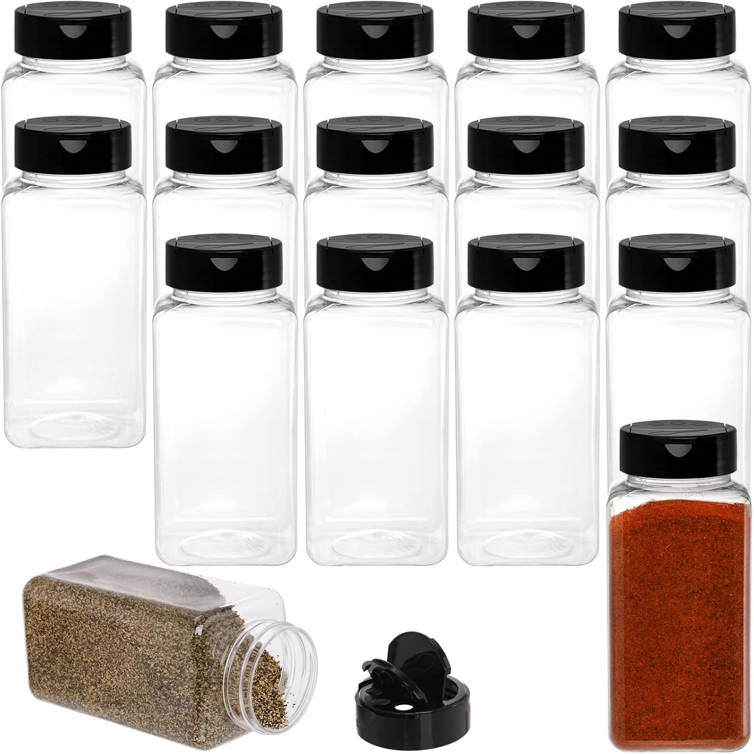 Square Large Plastic Spice Jar – Meal Prep Jar recenzja i cena