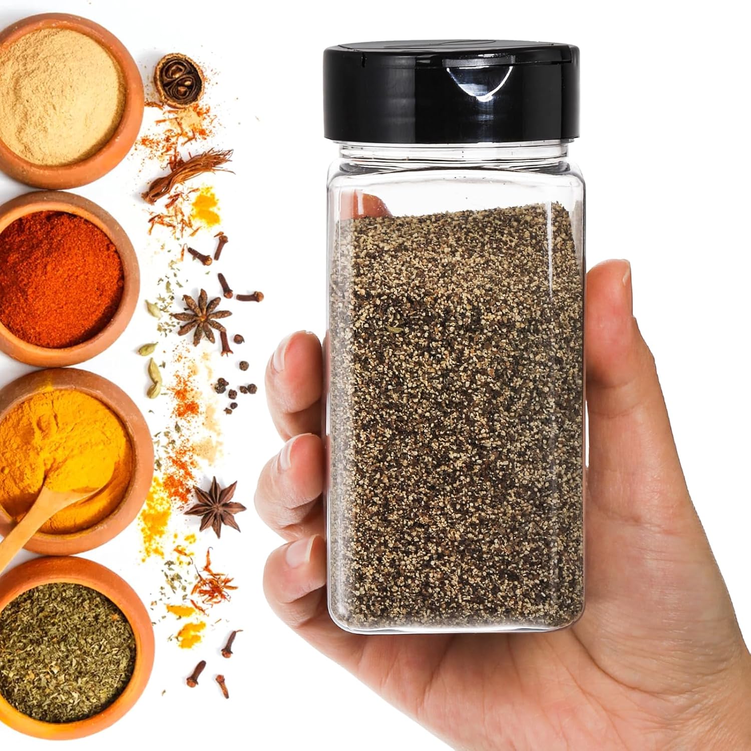 Square Large Plastic Spice Jar – Meal Prep Jar recenzja i cena