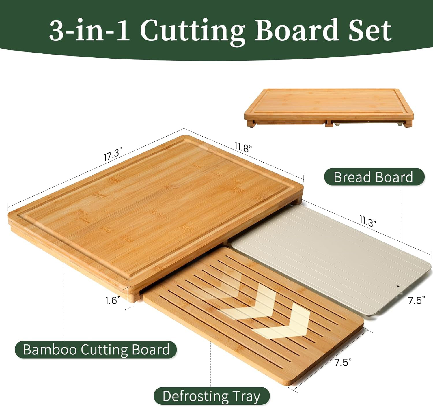 Bamboo Cutting Board Set Defro – Meal Prep Juice recenzja i cena