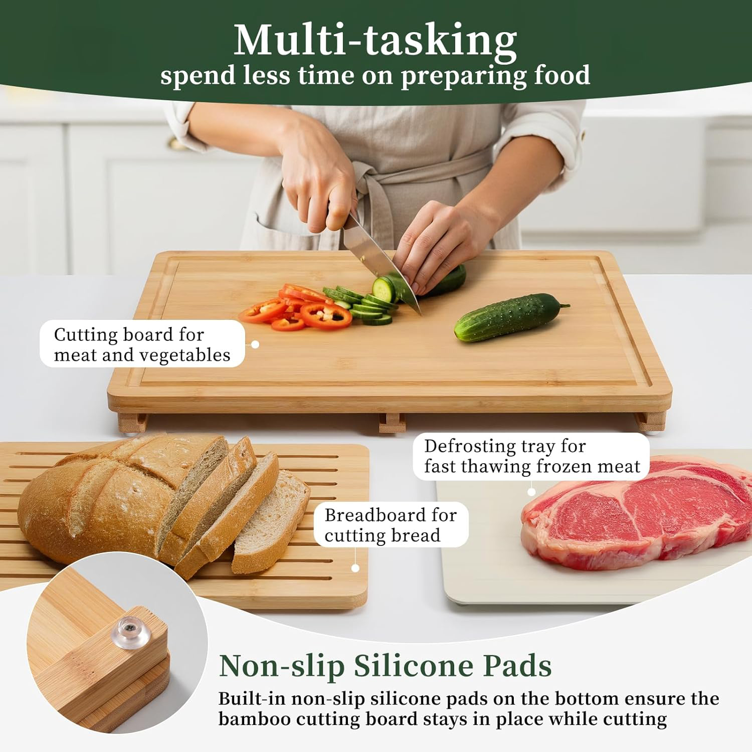 Bamboo Cutting Board Set Defro – Meal Prep Juice recenzja i cena